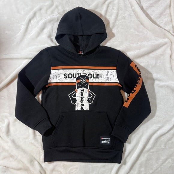 Southpole x Tootsie Roll Hoodie Black Graphic Pullover Sweatshirt - Picture 2 of 7